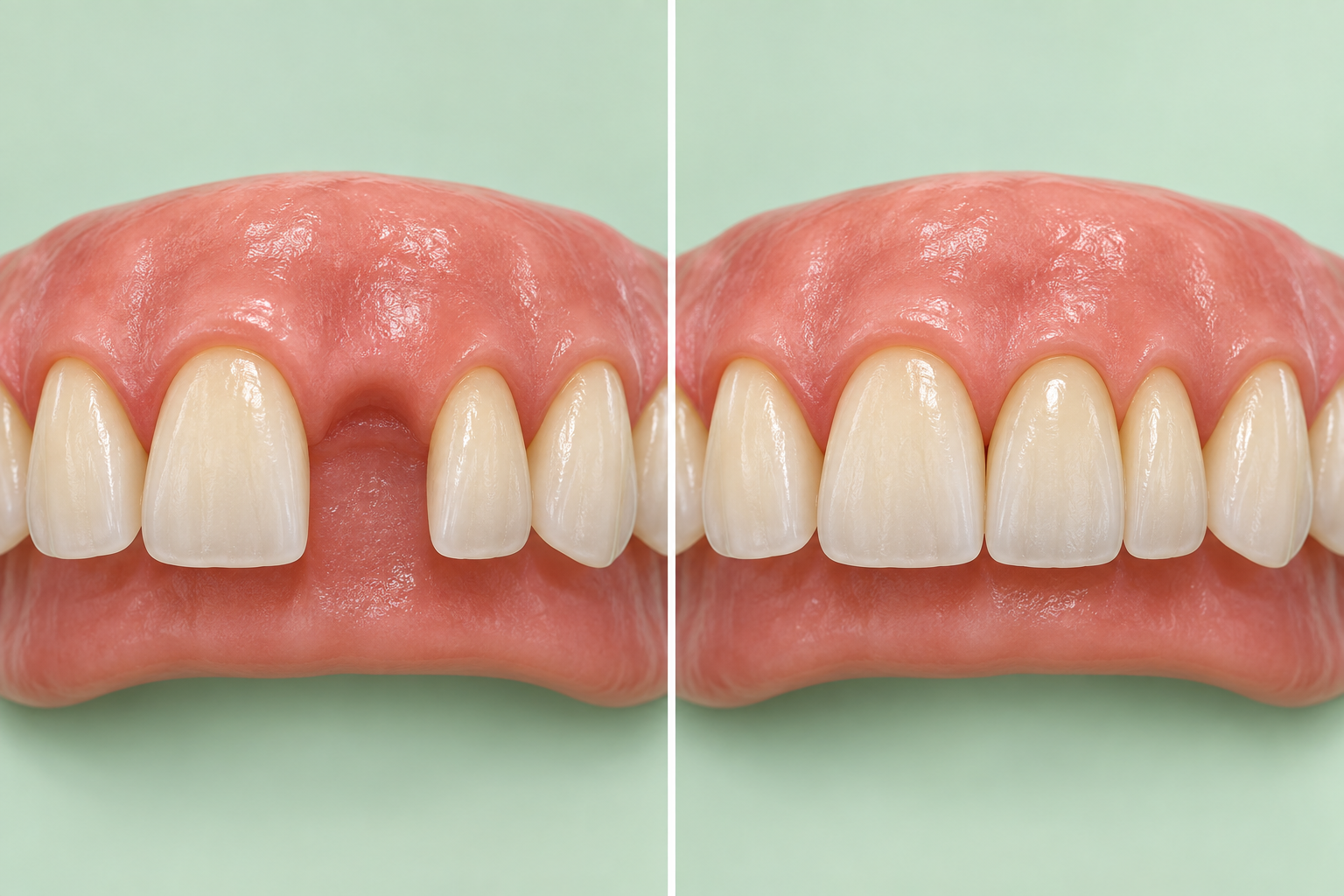 Dental implants — Missing tooth → restored gap