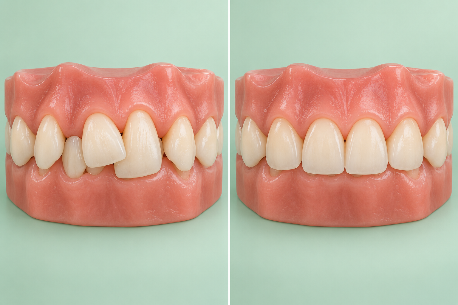 Orthodontics — Crowded teeth → gradually aligned
